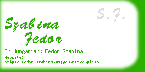szabina fedor business card